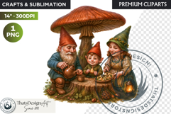 Fantasy clipart Magical Forest Village PNG for scrapbooking Product Image 1