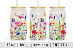 Glass Can Wraps Sublimation, Wildflowers Libbey Can Glass Product Image 1