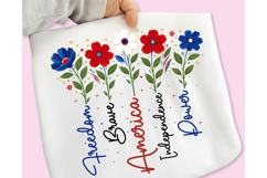 Boho Floral USA T-shirt Design, Floral America PNG, USA PNG Product Image 10