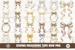 Sewing Measuring Tape Bow PNG Product Image 1