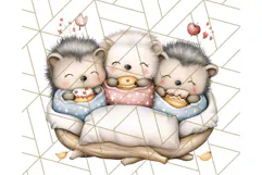 Warm & Fuzzy Mornings PNG Clipart, Cozy Animal Art Download Product Image 5