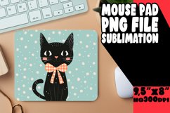 Artistic Watercolor Cat Mouse Pad Design PNG Product Image 1