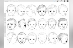 130 Procreate Toddler Boy Head Stamp Brushes Product Image 2