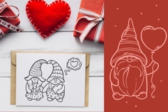 Valentines Gnome Outline SVG PNG Product Image 2