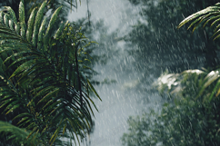 Tropical Rain Forest in a Heavy Downpour Background Product Image 1