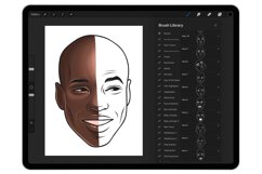 20 Procreate Black Man Face Emotion Stamp Brushes Product Image 6