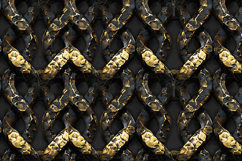 Ornate Gold and Black Wrought Iron Chainmail Background Product Image 1