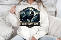 Wilderness Life PNG, Wolf and Moon Mountain Sublimation Product Image 5