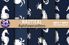 Nautical Digital Paper Background PNG Product Image 1