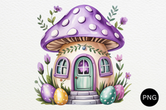 Easter Mushroom Houses Clipart PNG Product Image 3