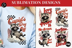 Funny Valentine Raccoon PNG - 4 Designs Product Image 1