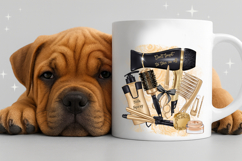 Black &amp; Gold Hair Salon Sublimation PNG Beauty Tools Clipart Product Image 9