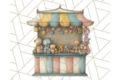 Vintage Carnival Animals Clipart PNG, Retro Circus Elements Product Image 5