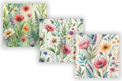 Floral Seamless Patterns, Watercolor Wildflower Pattern Product Image 5