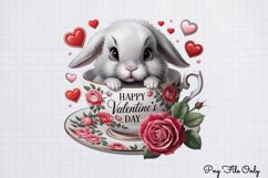 Valentines Day Bunny Cups Clipart PNG Product Image 1