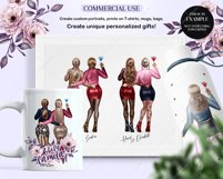 Fashion Chicks Clipart, Best Friends Girls, Custom Portrait Product Image 6
