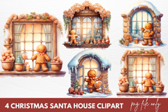 Christmas Santa House Clipart Sublimation Product Image 1