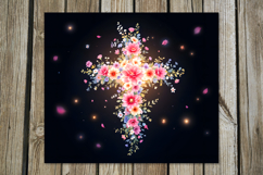 Christian cross &amp; flowers | 4 Faith Skinny tumbler designs P Product Image 5