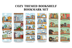 Cozy Cute Bookshelf Bookmark,Pastel Themed Library Set Product Image 5