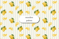 Lemon Stripe Coastal Seamless Summer Pattern Product Image 1