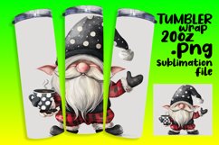 Watercolor Christmas Gnome 20oz Tumbler Wrap Sublimation Product Image 1