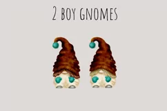 Autumn Family Gnomes | Watercolor Clipart Png Product Image 2