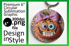 Dynamic Keychain Circle Design Template , Cute Pumpkin Product Image 1