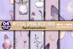 Mystical spring wildflower Patterns Digital Paper Background Product Image 1