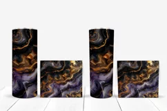 Black Marble Tumbler Sublimation, Glitter Tumbler Designs Product Image 5