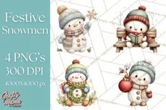 Christmas Snowman Clipart PNG Winter Holiday Characters Pnga Product Image 1
