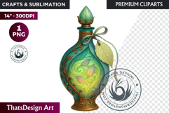 Magical Potion Bottles PNG, Fantasy Witchcraft Clipart witch Product Image 1