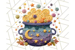Kawaii Halloween Clipart Cute Kids and Candy Elements Png Product Image 5