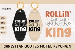 Christian Quote Motel Keychain SVG | Rollin' With The King Product Image 1
