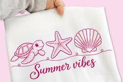 Summer Seashell Bow PNG, Summer Vibes PNG, Minimalist Beach Product Image 1