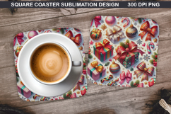 Christmas Coaster Sublimation, Christmas Coaster PNG Design Product Image 1