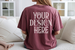 crimson Comfort Colors C1717 Shirt Mockup, CC 1717 T-shirt Product Image 1