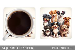 Funny Dog Coaster Sublimation. Cute Dogs Coaster Design Product Image 1