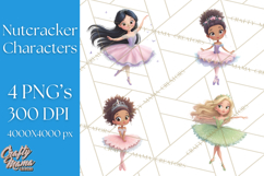Diverse Ballerina Nutcracker Clipart PNG Product Image 1
