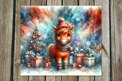 Christmas horse | 4 retro xmas Sublimation Tumbler designs Product Image 5