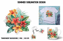 Florals Summer Sublimation Design PNG|Sublimation Transparen Product Image 1