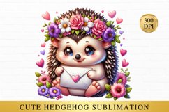 Cute hedgehog sublimation, Animal clipart Product Image 1