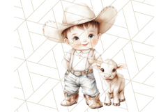 Cowboy Clipart PNG, Kid Western Country Graphic Product Image 5