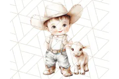 Cowboy Clipart PNG, Kid Western Country Graphic Product Image 5