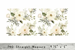 White Flowers 16 oz Tumbler Wrap Libbey Glass Can Product Image 2