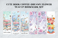 Cute Book &amp; Coffee Bookmark Set,Dreamy Floral Teacup Art Product Image 5