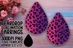 Glitter Leopard Teardrop Patterns for Earrings Product Image 1