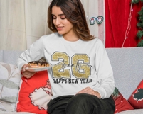 Happy New Year Svg Png Glitter New Year Crew Trendy Design Product Image 5