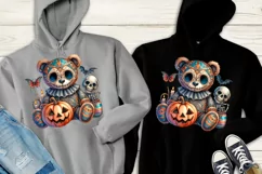 Watercolor Halloween Spooky Bear PNG sublimation Product Image 3