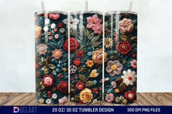 3D Embroidery floral Tumbler Wrap Product Image 1