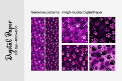Dog Paw Digital Paper Seamless Scrapbook Paper Product Image 3